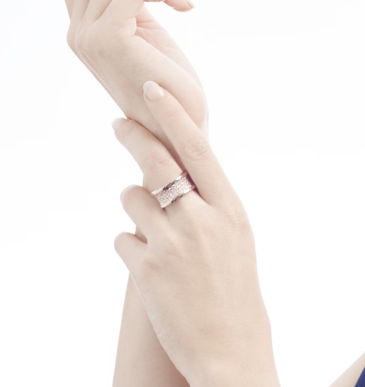 [Resenly Jewelry]ZERO 1 WITH PAVED DIAMONDS ON THE SPIRAL RING