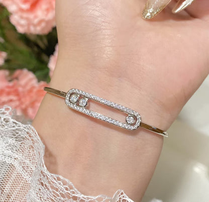 [Resenly Jewelry]Move Pavé Diamond Bangle Bracelet M