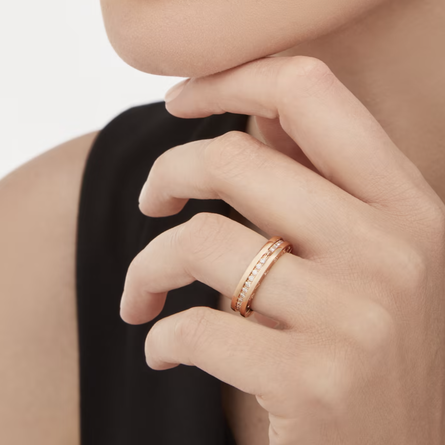 [Resenly Jewelry]ZERO 1 ONE-BAND PAVED DIAMONDS ON THE SPIRAL RING