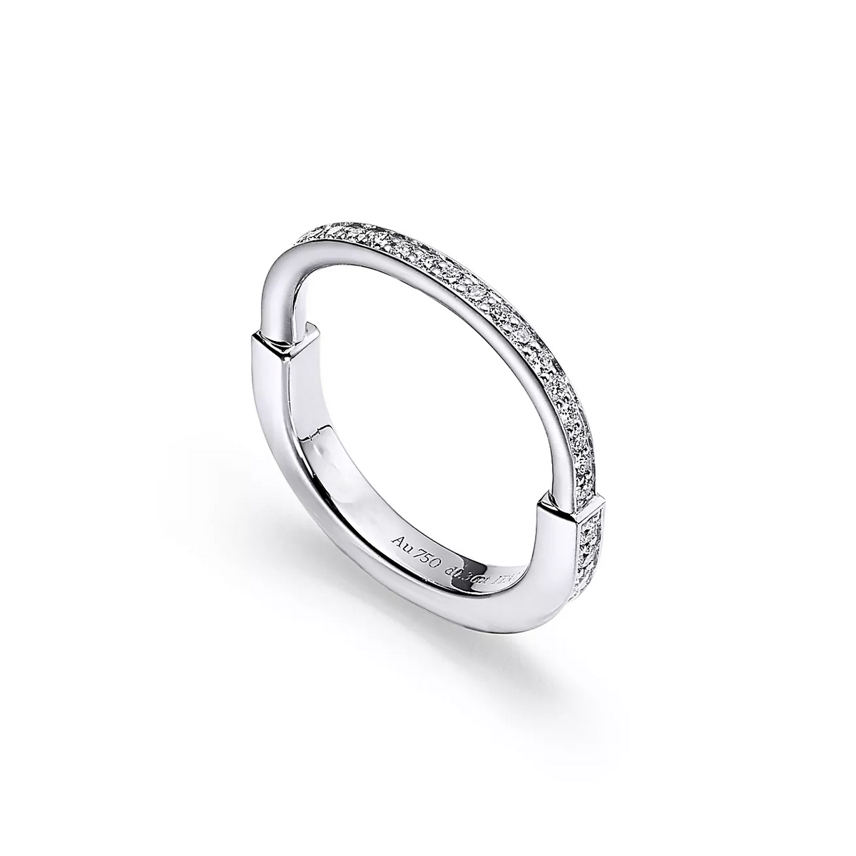 [Resenly Jewelry]LOCK RING SILVER DIAMOND PAVED