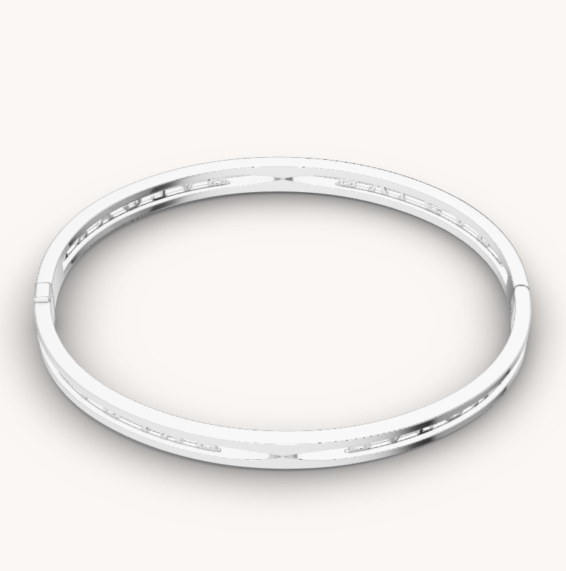 [Resenly Jewelry]ZERO 1 SPIRAL LOGO SILVER BRACELET