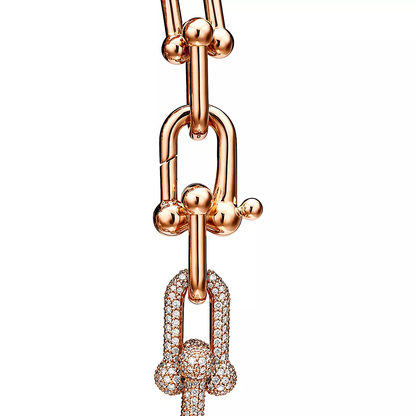 [Resenly Jewelry]HARDWEAR LARGE LINK PINK GOLD PAVED DIAMOND BRACELET