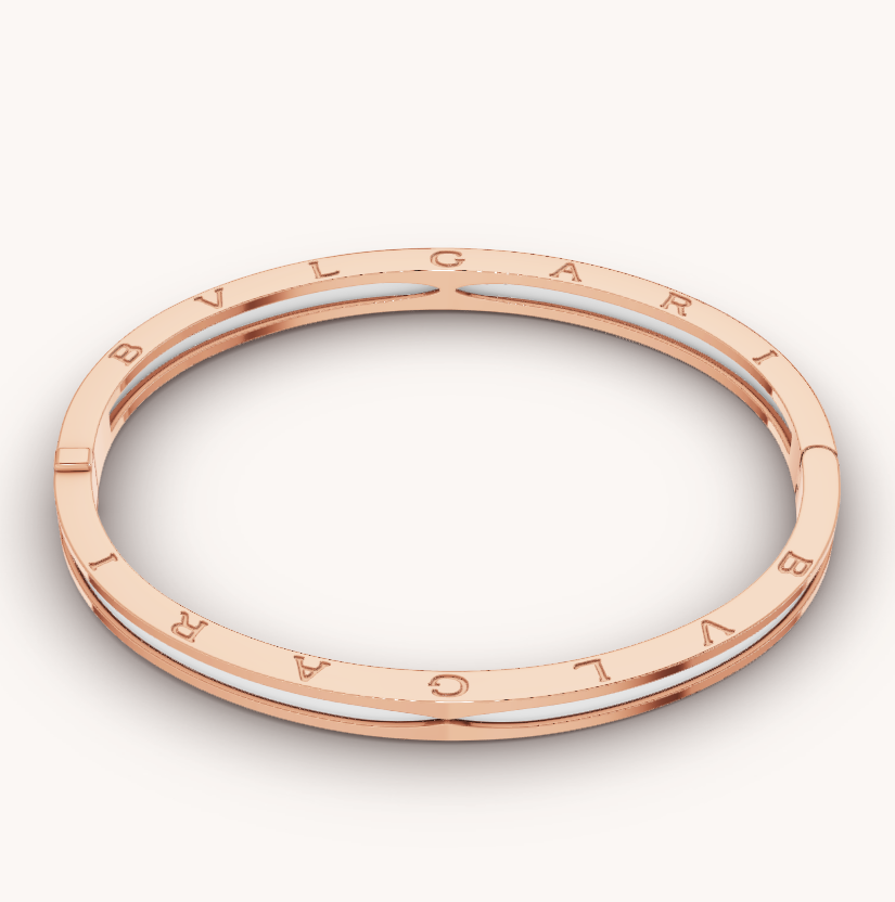 [Resenly Jewelry]ZERO 1 PINK GOLD WITH WHITE CERAMIC BRACELET