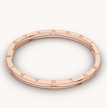 [Resenly Jewelry]ZERO 1 PINK GOLD WITH WHITE CERAMIC BRACELET