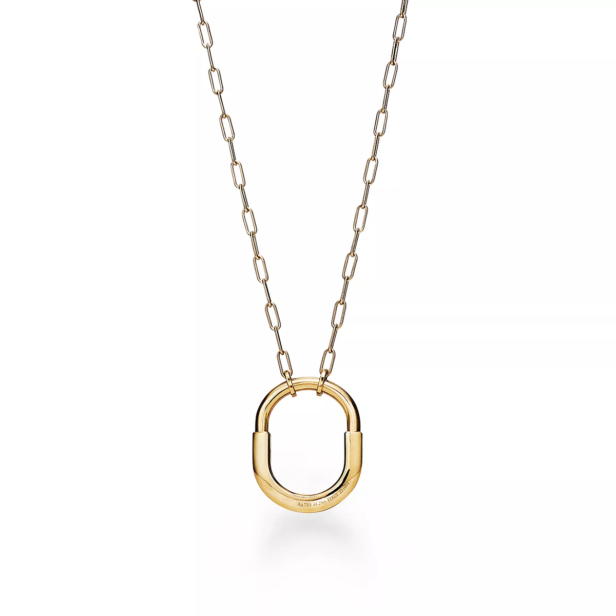 [Resenly Jewelry]LOCK NECKLACE MEDIUM PENDANT GOLD PAVED DIAMONDS