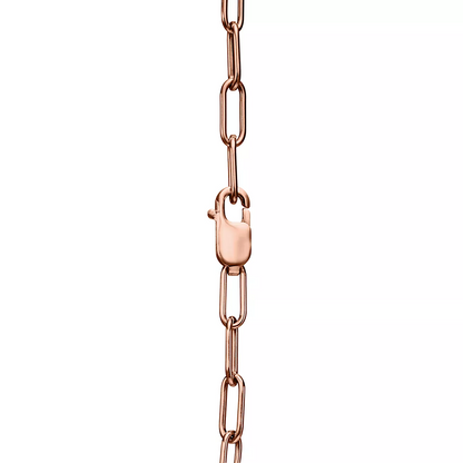 [Resenly Jewelry]LOCK SMALL PENDANT PINK DIAMOND PINK GOLD NECKLACE