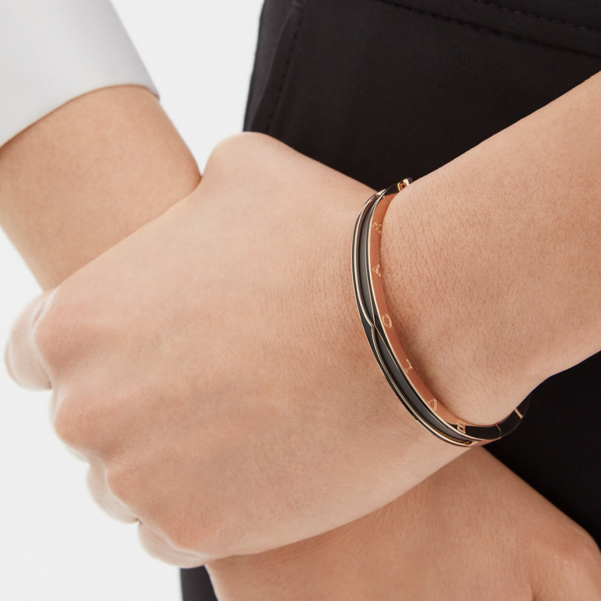 [Resenly Jewelry]ZERO 1 PINK GOLD WITH MATTE BLACK CERAMIC BRACELET