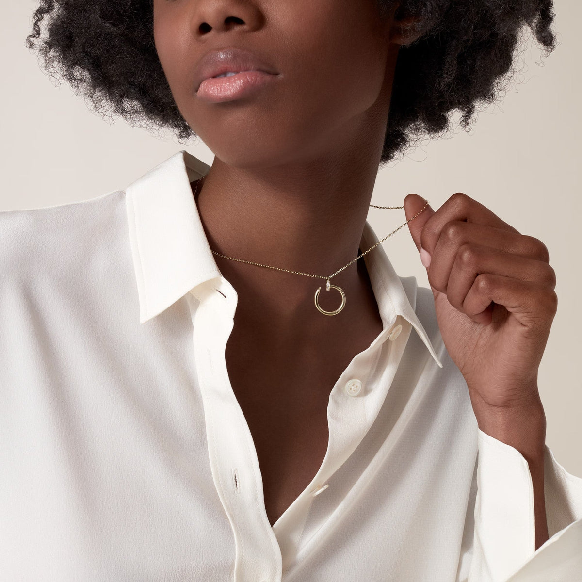 [Resenly Jewelry]JUSTE NECKLACE HALF DIAMOND