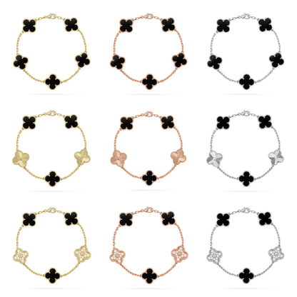 [Resenly Jewelry] CLOVER 5 MOTIF ONYXS BRACELET COLLECTION
