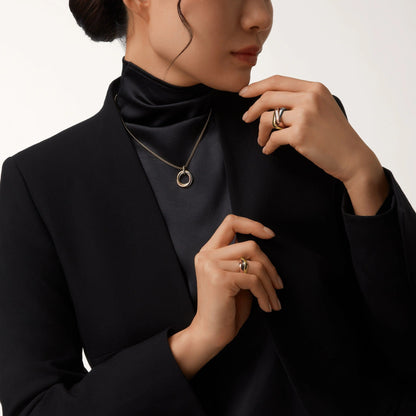 [Resenly Jewelry]TRINITY MEDIUM  DIAMONDS NECKLACE