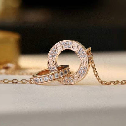 [Resenly Jewelry]LOVE  FULL DIAMOND PENDANT NECKLACE