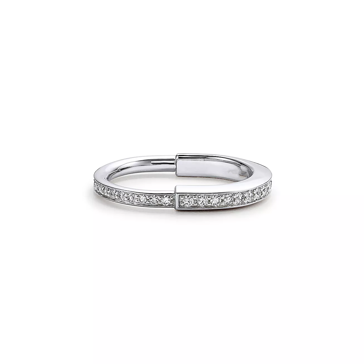 [Resenly Jewelry]LOCK RING SILVER DIAMOND PAVED