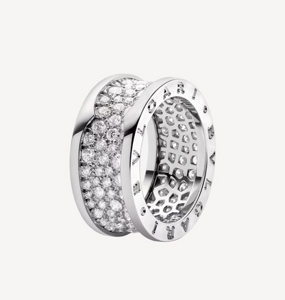 [Resenly Jewelry]ZERO 1 WITH PAVED DIAMONDS ON THE SPIRAL RING