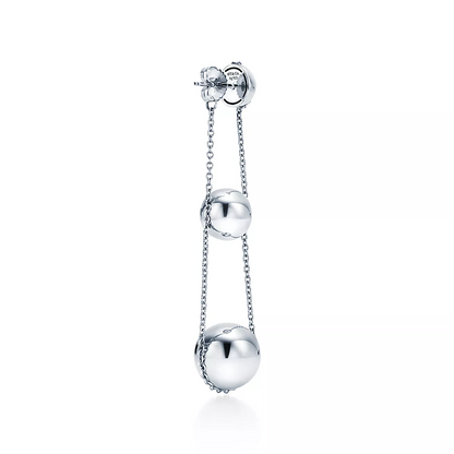 [Resenly Jewelry]TRIPLE DROP SILVER EARRINGS