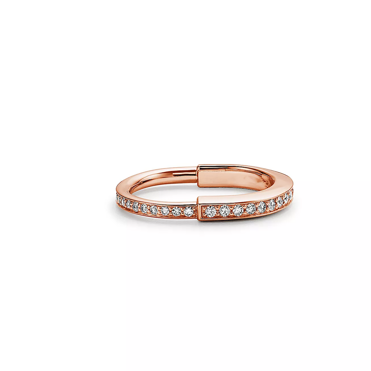 [Resenly Jewelry]LOCK RING PINK GOLD DIAMOND PAVED