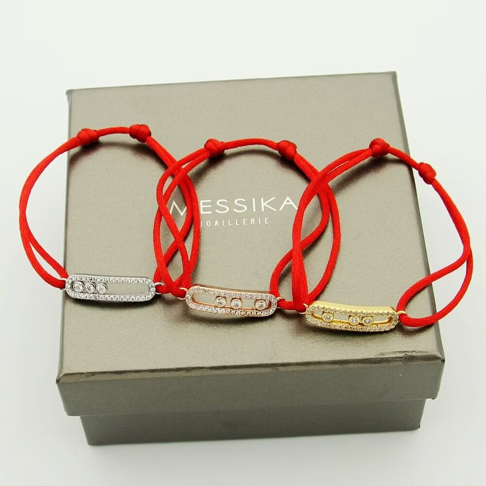 [Resenly Jewelry]Care(Medium-3.5mm) pink cord pavé bracelet