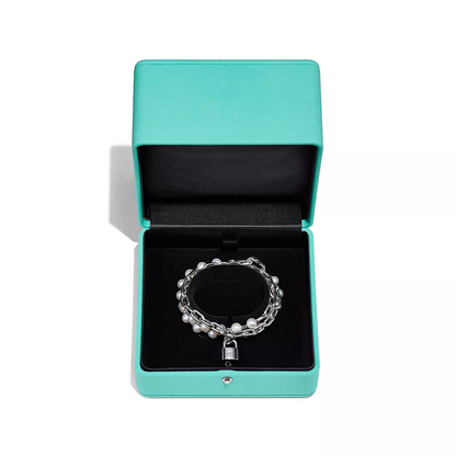 [Resenly Jewelry]PEARL LOCK SILVER BRACELET