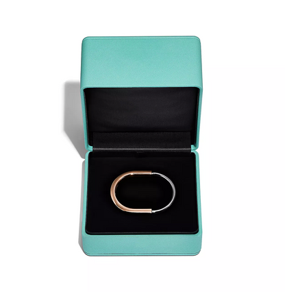[Resenly Jewelry]LOCK BRACELET ROSE AND WHITE GOLD