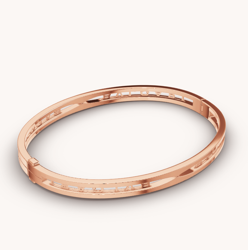 [Resenly Jewelry]ZERO 1 SPIRAL LOGO PINK GOLD BRACELET