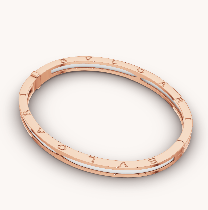 [Resenly Jewelry]ZERO 1 PINK GOLD WITH WHITE CERAMIC BRACELET