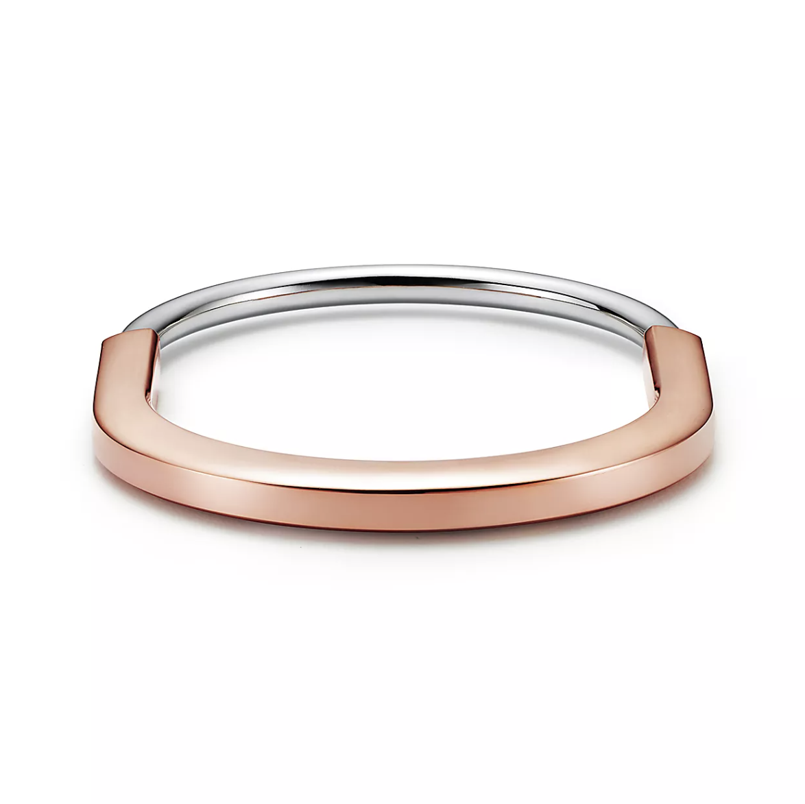 [Resenly Jewelry]LOCK BRACELET ROSE AND WHITE GOLD DIAMOND