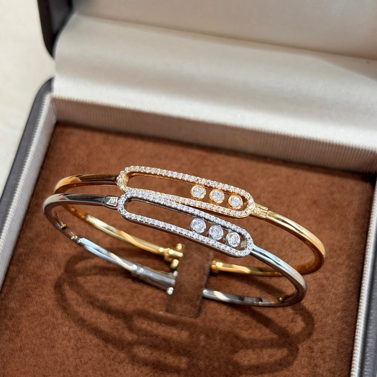 [Resenly Jewelry]Move Pavé Diamond Bangle Bracelet M