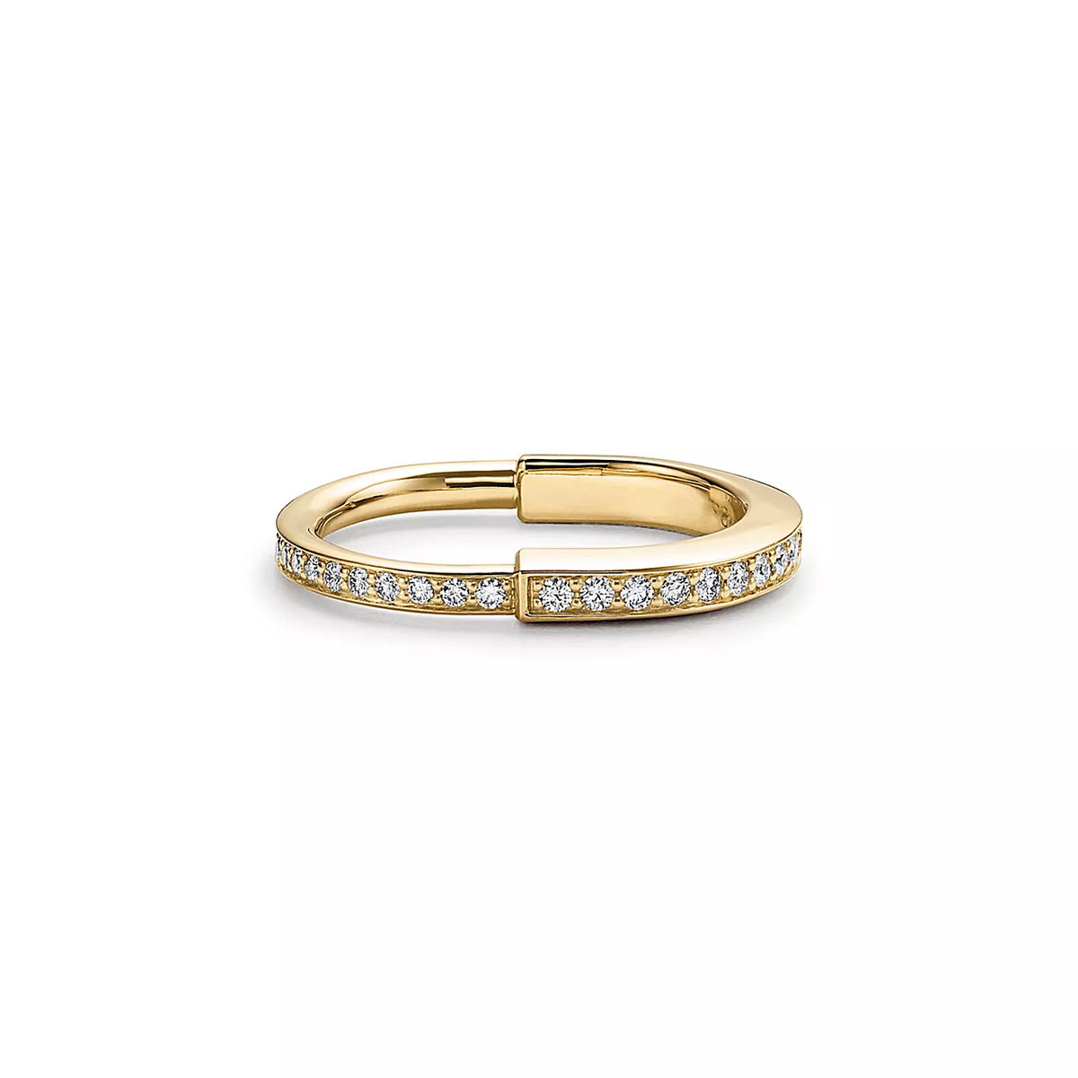 [Resenly Jewelry]LOCK RING GOLD DIAMOND PAVED