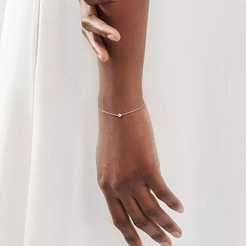 [Resenly Jewelry]DIAMOND STERLING SILVER AQUAMARINE BUBBLE BRACELET