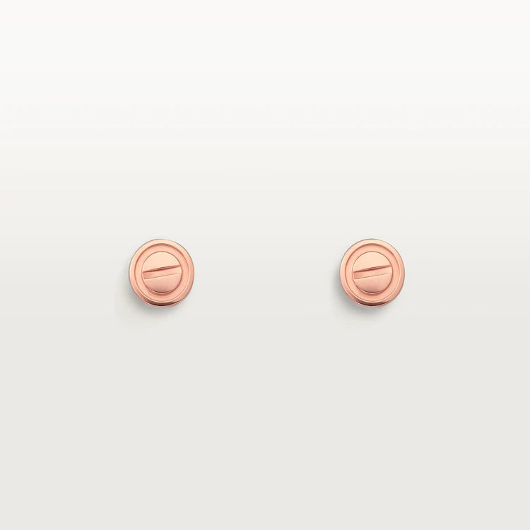 [Resenly Jewelry]LOVE EARRINGS PINK GOLD 10MM