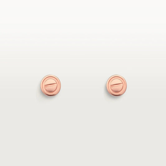 [Resenly Jewelry]LOVE EARRINGS PINK GOLD 10MM