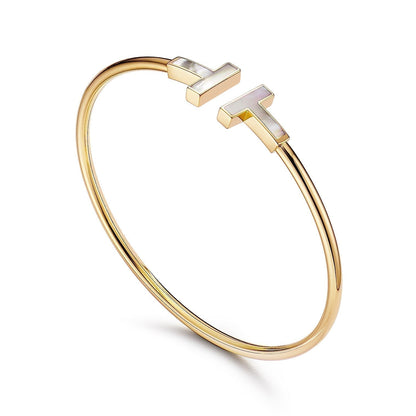 [Resenly Jewelry]T BRACELET 1.8MM MOP PINK GOLD