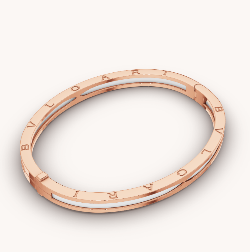 [Resenly Jewelry]ZERO 1 PINK GOLD WITH WHITE CERAMIC BRACELET