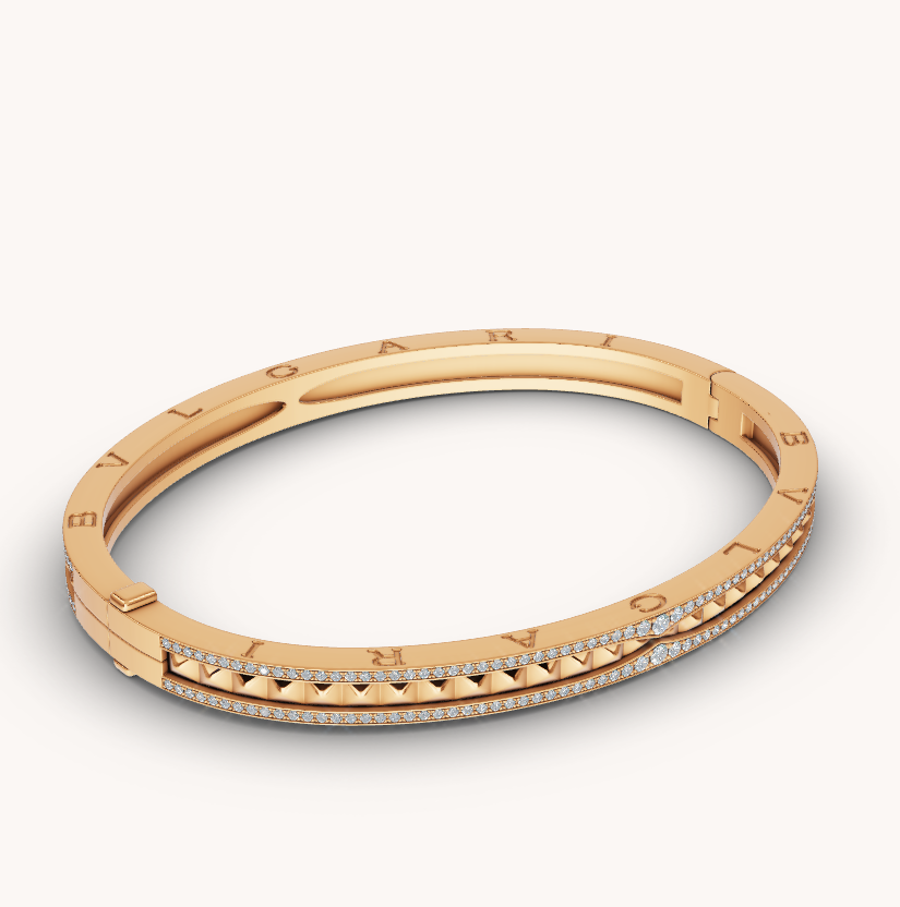 [Resenly Jewelry]ZERO 1 SPIRAL AND PAVED DIAMOND GOLD BRACELET