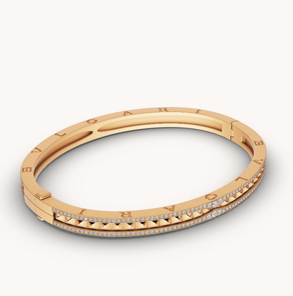 [Resenly Jewelry]ZERO 1 SPIRAL AND PAVED DIAMOND GOLD BRACELET