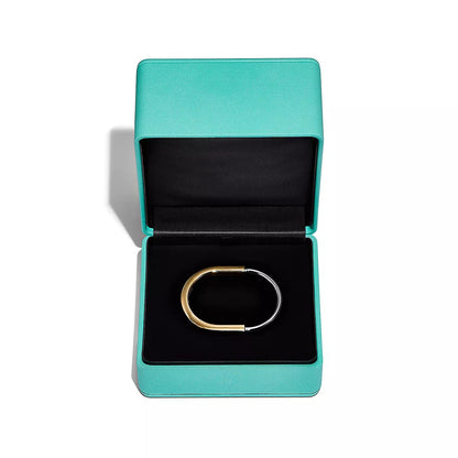 [Resenly Jewelry]LOCK BRACELET YELLOW AND WHITE GOLD