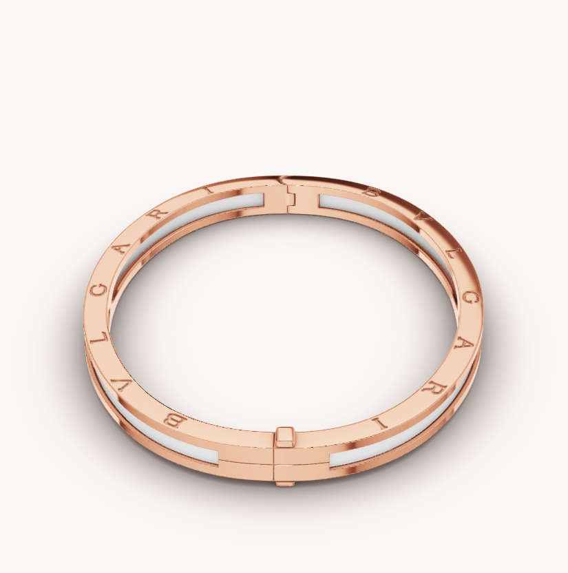 [Resenly Jewelry]ZERO 1 PINK GOLD WITH WHITE CERAMIC BRACELET
