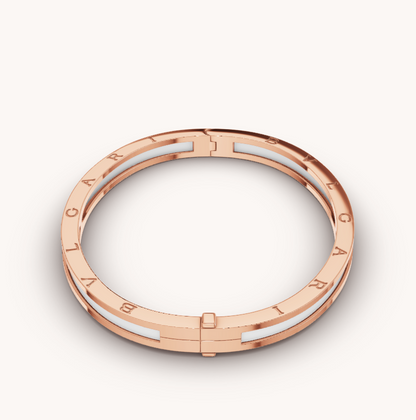 [Resenly Jewelry]ZERO 1 PINK GOLD WITH WHITE CERAMIC BRACELET