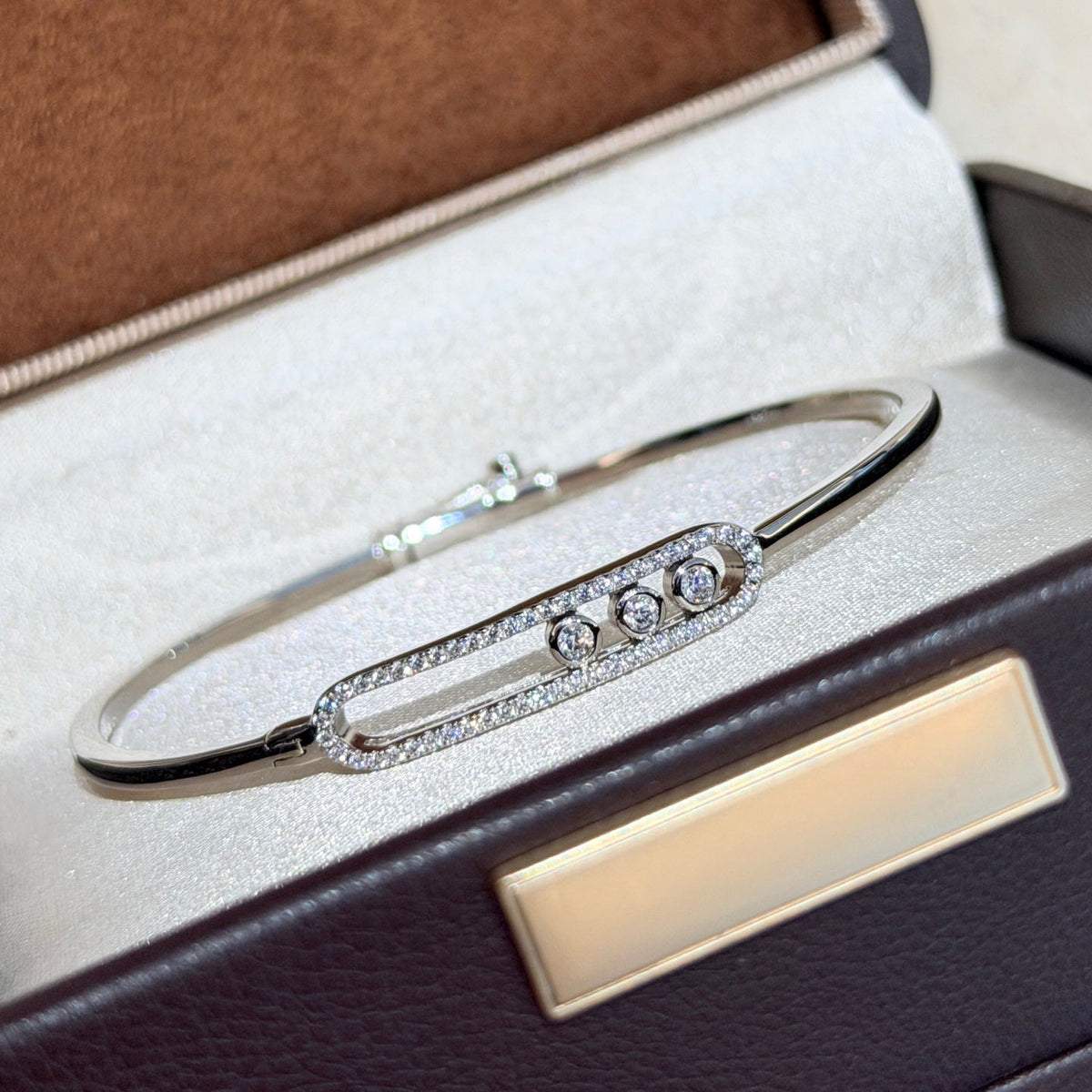 [Resenly Jewelry]Move Pavé Diamond Bangle Bracelet M