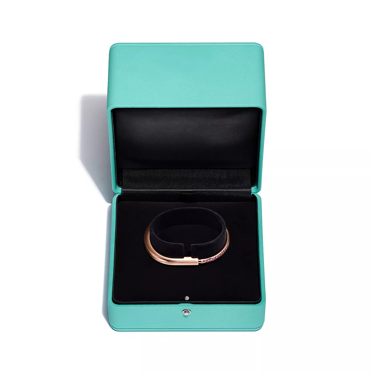 [Resenly Jewelry]LOCK BRACELET ROSE DIAMOND PINK GOLD