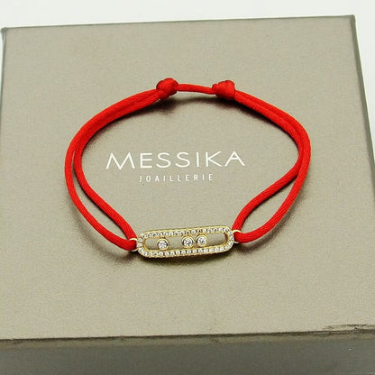 [Resenly Jewelry]Care(Medium-3.5mm) pink cord pavé bracelet