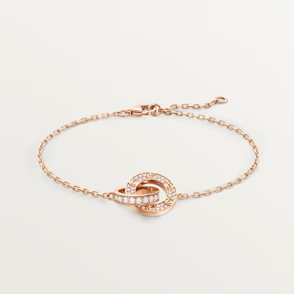 [Resenly Jewelry]LOVE DOUBLE RING FULL DIAMOND BRACELET