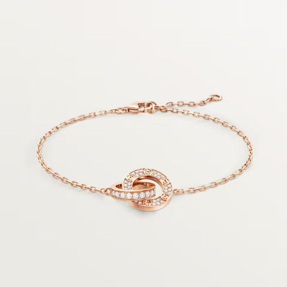 [Resenly Jewelry]LOVE DOUBLE RING FULL DIAMOND BRACELET