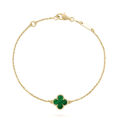 [Resenly Jewelry]CLOVER BRACELET MALACHITE 1 MOTIF