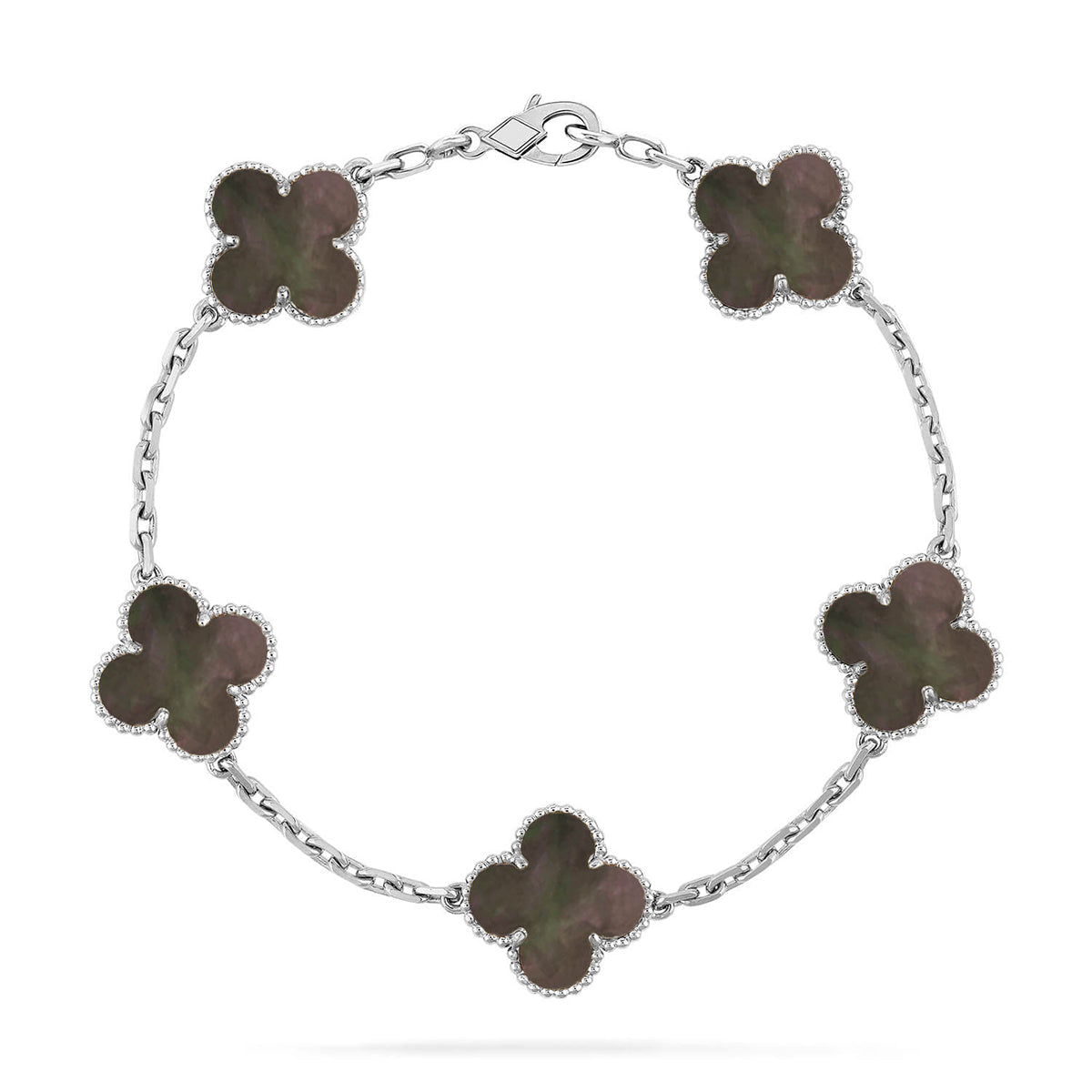 [Resenly Jewelry] CLOVER 5 MOTIF GRAY MOP BRACELET COLLECTION