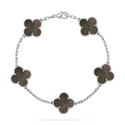 [Resenly Jewelry] CLOVER 5 MOTIF GRAY MOP BRACELET COLLECTION