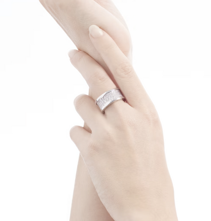 [Resenly Jewelry]ZERO 1 WITH PAVED DIAMONDS ON THE SPIRAL RING