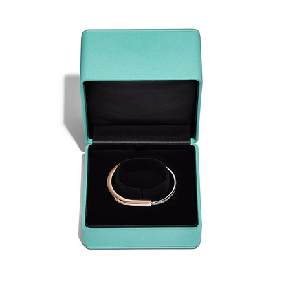[Resenly Jewelry]LOCK BRACELET ROSE AND WHITE GOLD DIAMOND