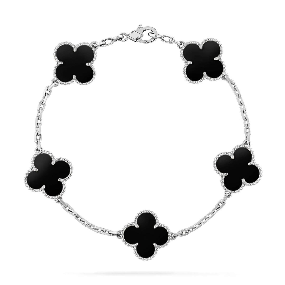 [Resenly Jewelry] CLOVER 5 MOTIF ONYXS BRACELET COLLECTION