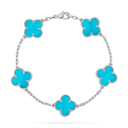 [Resenly Jewelry] CLOVER 5 MOTIF TURQUOISE BRACELET COLLECTION