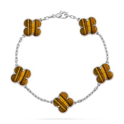 [Resenly Jewelry] CLOVER 5 MOTIFS TIGER EYE BRACELET COLLECTION